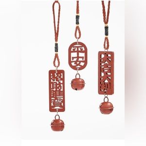 Holiday Lane Lunar New Year Word Signs with Red Bells Ornaments, Set of 3